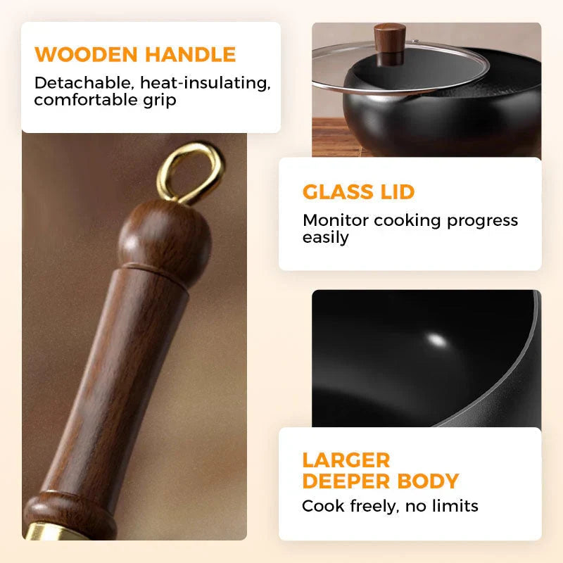 🔥Uncoated Thick Iron Pot