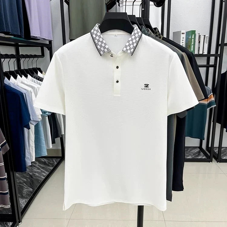 Vintage Dynamic Wave Polo T-Shirt: Effortless Motion in Every Thread